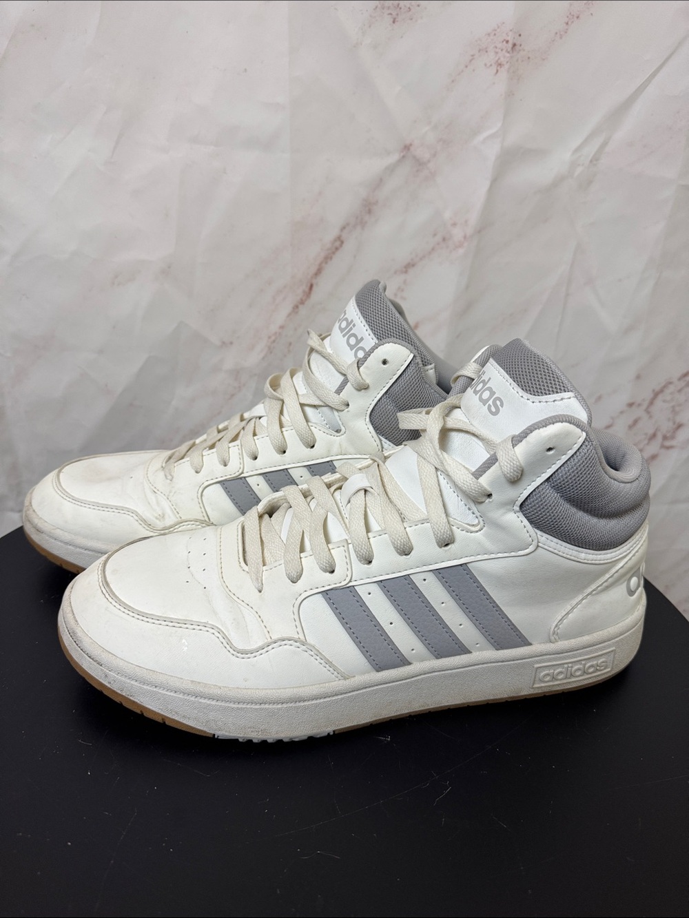 Adidas Hoops 3.0 Mid Classic Vintage Shoes White Gray Men's 11